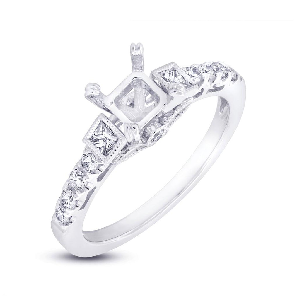 0.39 Ctw 14k White Gold Diamond Semi-mount Ring