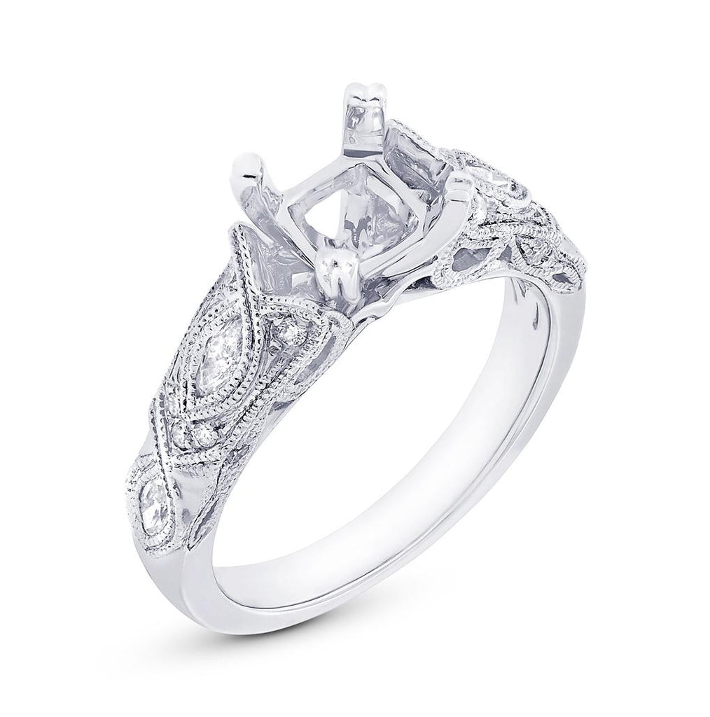 0.32 Ctw 14k White Gold Diamond Semi-mount Ring