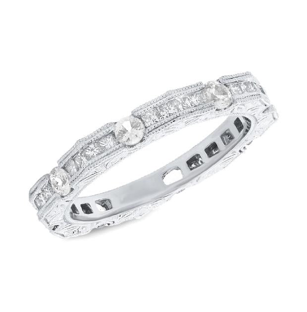 1.10 Ctw 14k White Gold Diamond Womens Ring