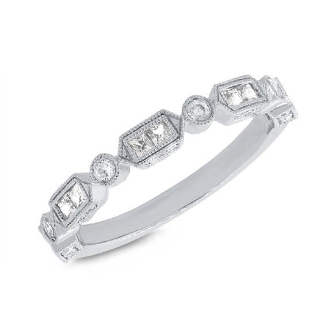 0.56 Ctw 14k White Gold Diamond Womens Ring