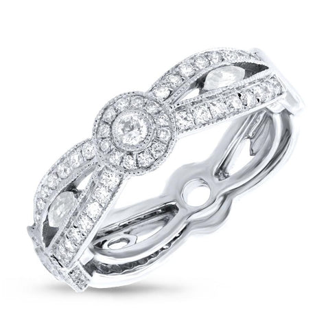 1.00 Ctw 14k White Gold Diamond Womens Ring