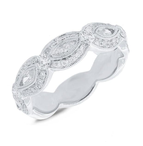 0.80 Ctw 14k White Gold Diamond Womens Ring