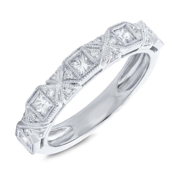 0.56 Ctw 14k White Gold Diamond Womens Ring