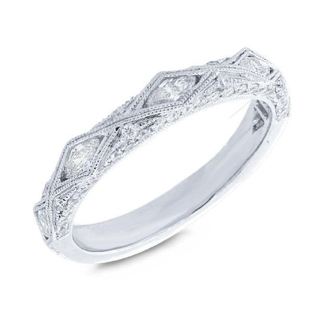 0.70 Ctw 14k White Gold Diamond Womens Ring