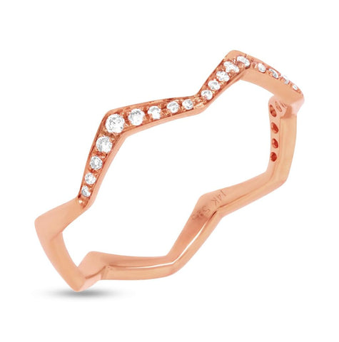 0.13 Ctw 14k Rose Gold Diamond Womens Ring