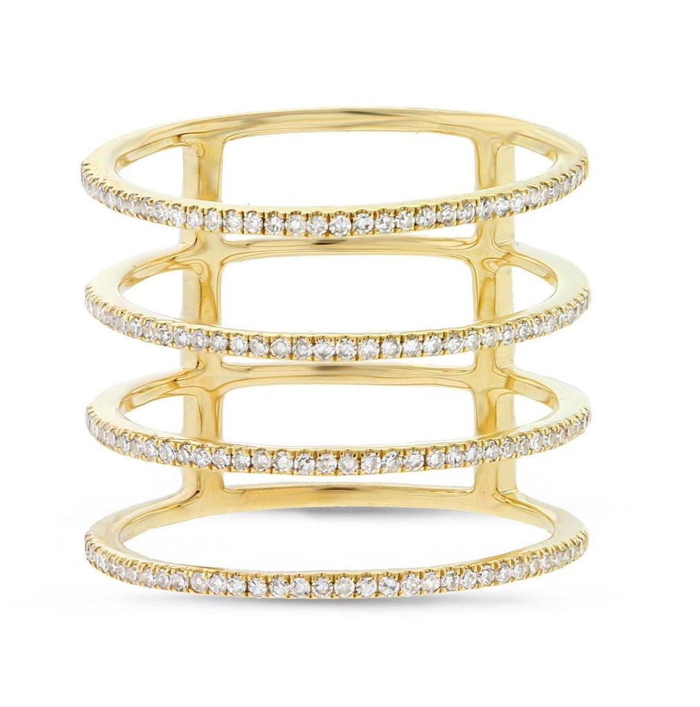 0.37 Ctw 14k Yellow Gold Diamond Womens Ring Size 5.5