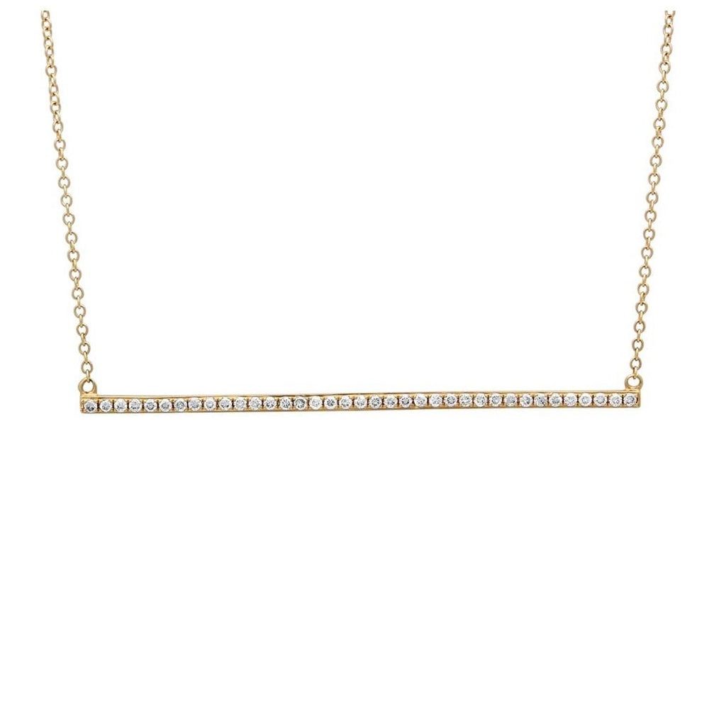 0.27 Ctw 14k Yellow Gold Diamond Bar Necklace