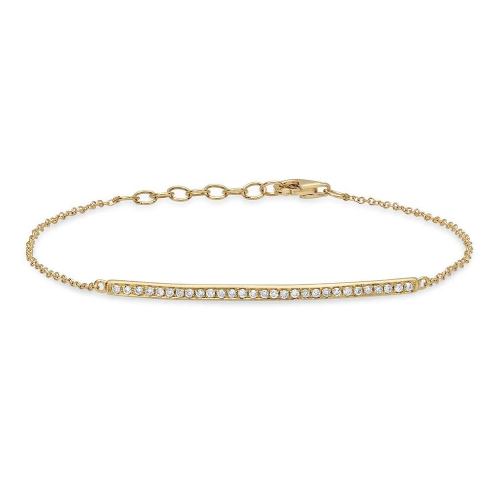 0.17 Ctw 14k Yellow Gold Diamond Bar Bracelet