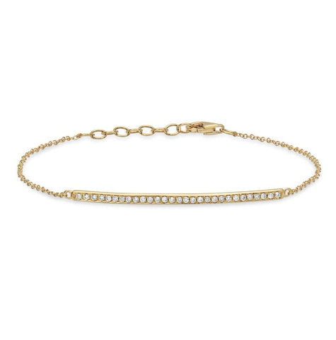 0.17 Ctw 14k Yellow Gold Diamond Bar Bracelet