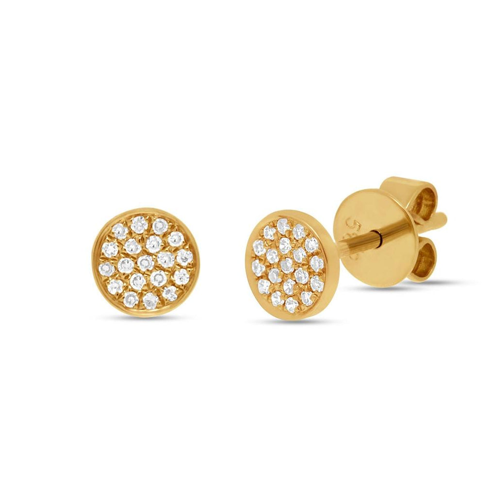 0.07 Ctw 14k Yellow Gold Diamond Pave Stud Earring