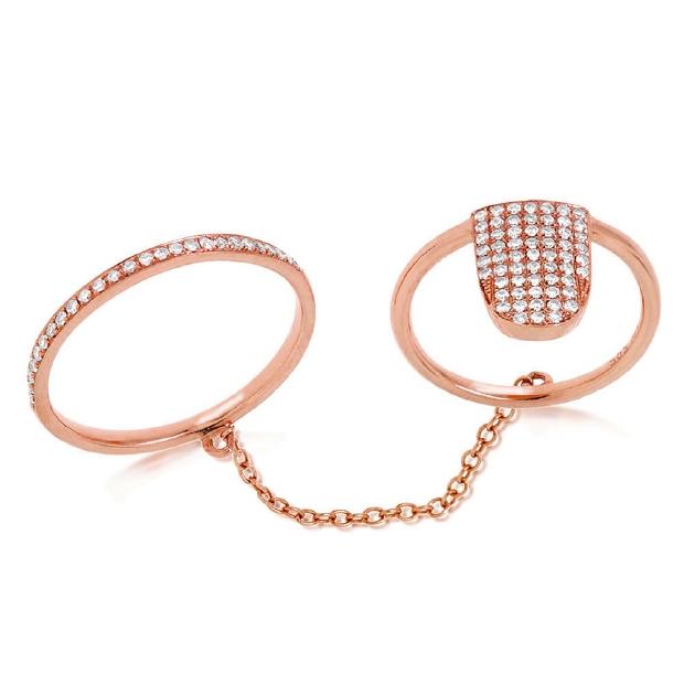0.18 Ctw 14k Rose Gold Diamond Womens Ring