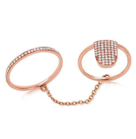 0.18 Ctw 14k Rose Gold Diamond Womens Ring