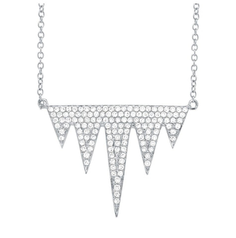 0.44 Ctw 14k White Gold Diamond Pave Necklace