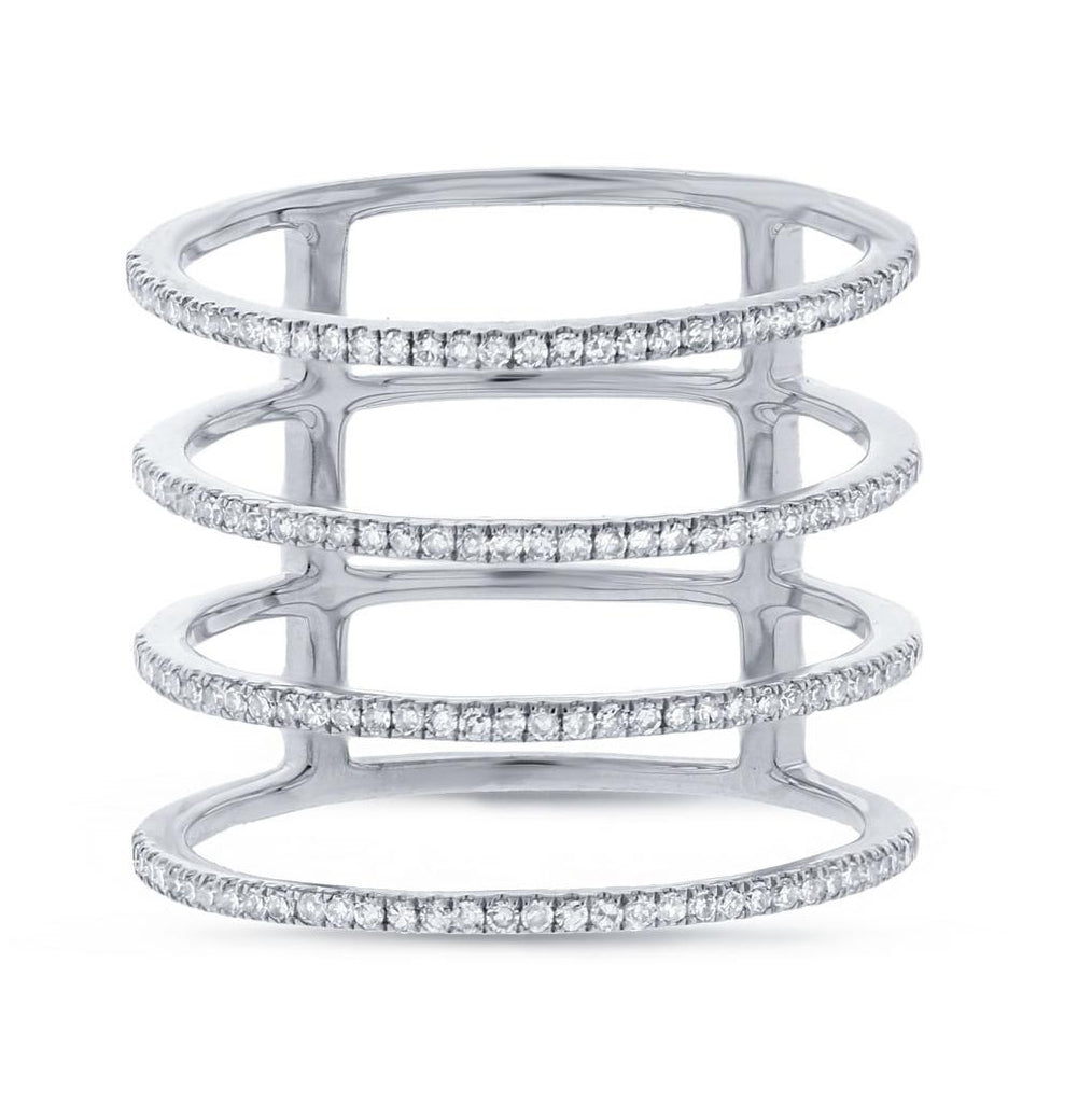 0.37 Ctw 14k White Gold Diamond Womens Ring