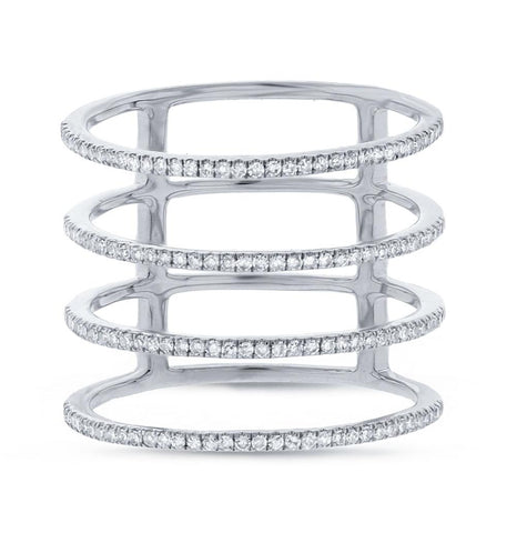 0.37 Ctw 14k White Gold Diamond Womens Ring