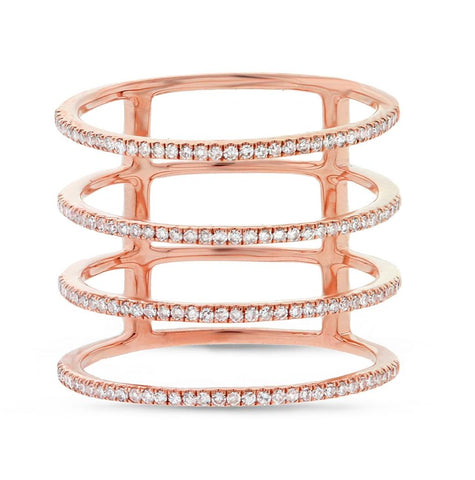 0.37 Ctw 14k Rose Gold Diamond Womens Ring