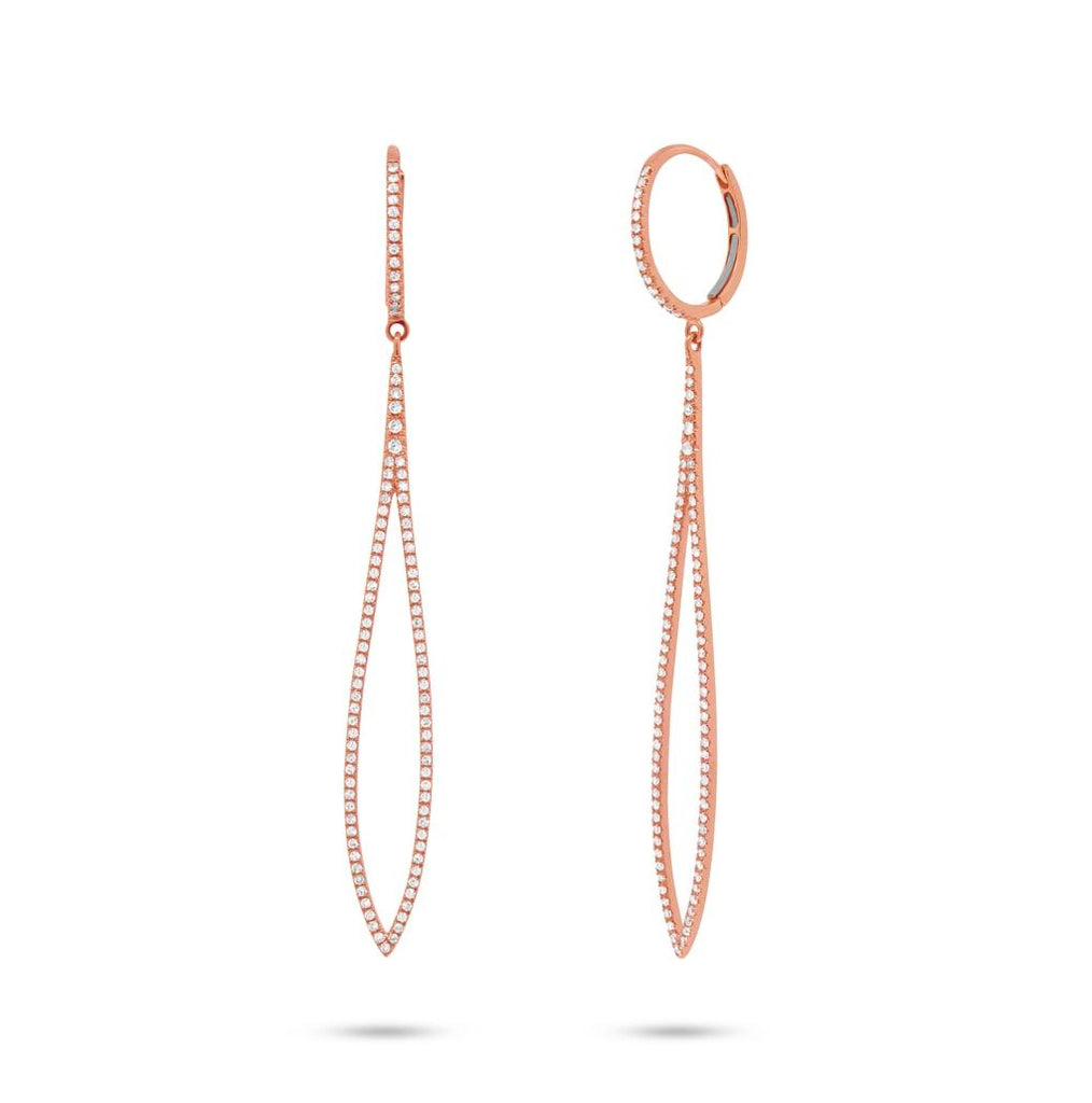 0.55 Ctw 14k Rose Gold Diamond Earring