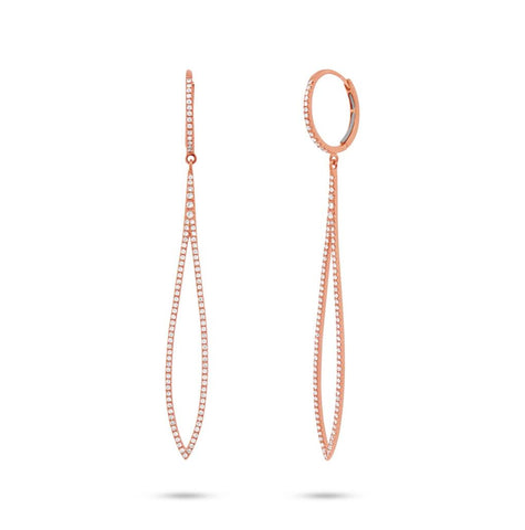 0.55 Ctw 14k Rose Gold Diamond Earring