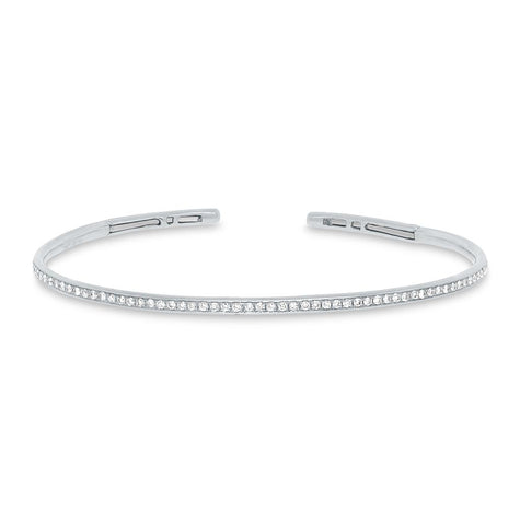 0.50 Ctw 14k White Gold Diamond Bangle Bracelet