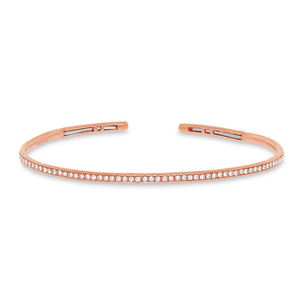 0.50 Ctw 14k Rose Gold Diamond Bangle Bracelet