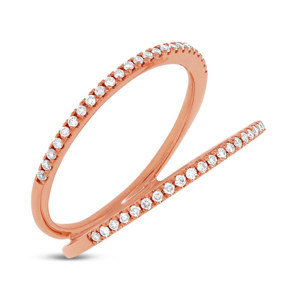 0.22 Ctw 14k Rose Gold Diamond Womens Ring