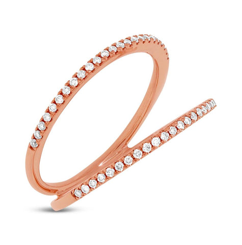 0.22 Ctw 14k Rose Gold Diamond Womens Ring