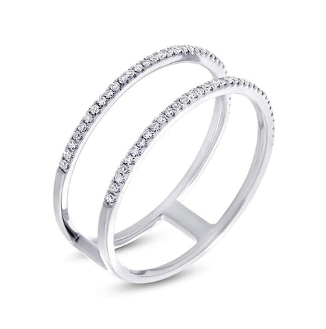 0.17 Ctw 14k White Gold Diamond Womens Ring Size 3