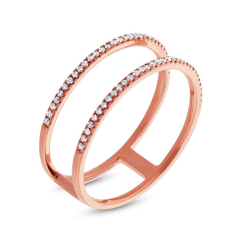 0.17 Ctw 14k Rose Gold Diamond Womens Ring Size 3