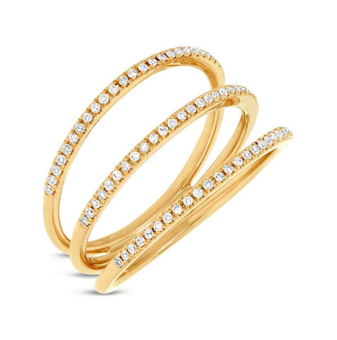 0.20 Ctw 14k Yellow Gold Diamond Womens Ring Size 6