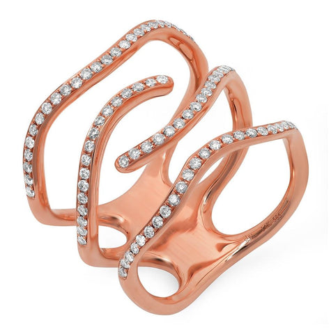 0.45 Ctw 14k Rose Gold Diamond Womens Ring