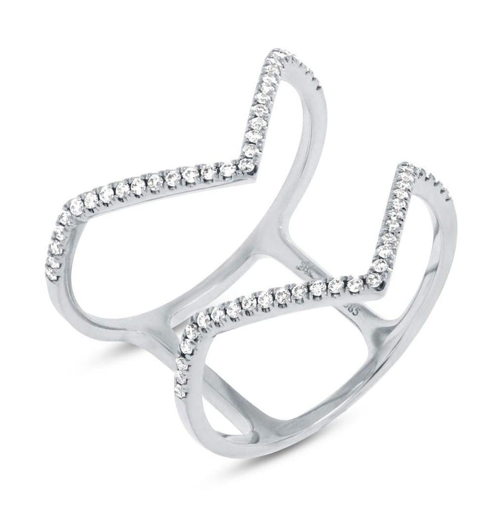 0.23 Ctw 14k White Gold Diamond Womens Ring Size 6