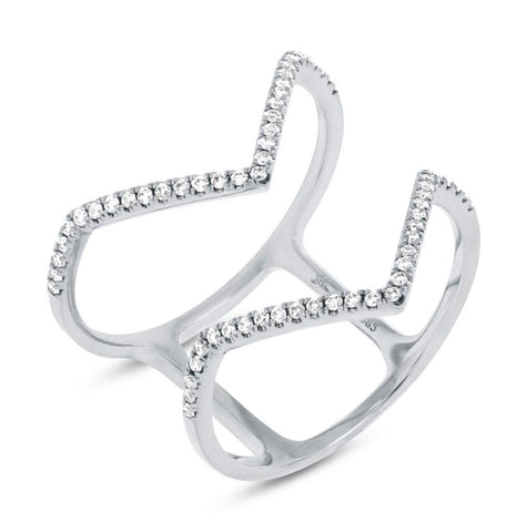 0.23 Ctw 14k White Gold Diamond Womens Ring Size 6