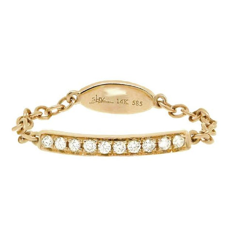 0.09 Ctw 14k Yellow Gold Diamond Chain Ring