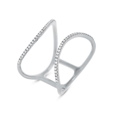 0.15 Ctw 14k White Gold Diamond Womens Ring