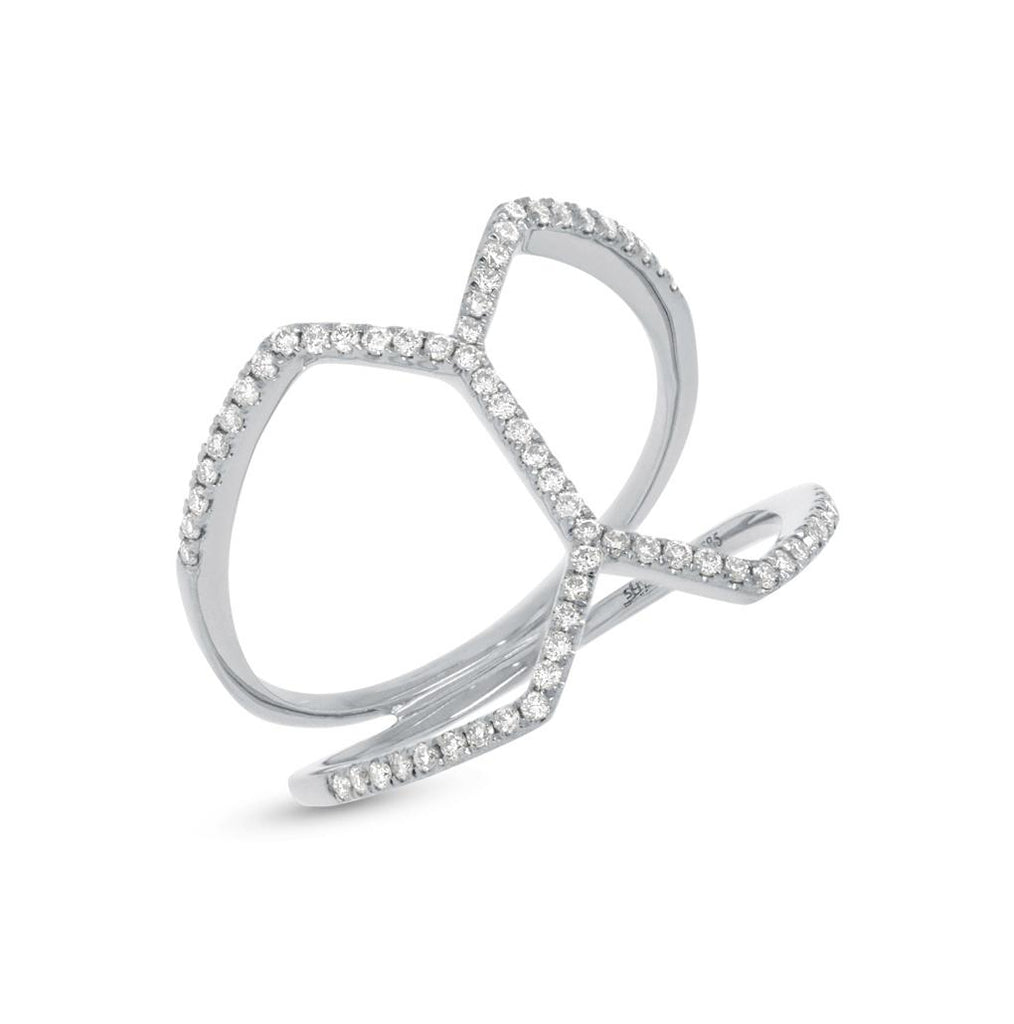 0.29 Ctw 14k White Gold Diamond Womens Ring