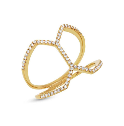0.29 Ctw 14k Yellow Gold Diamond Womens Ring Size 6