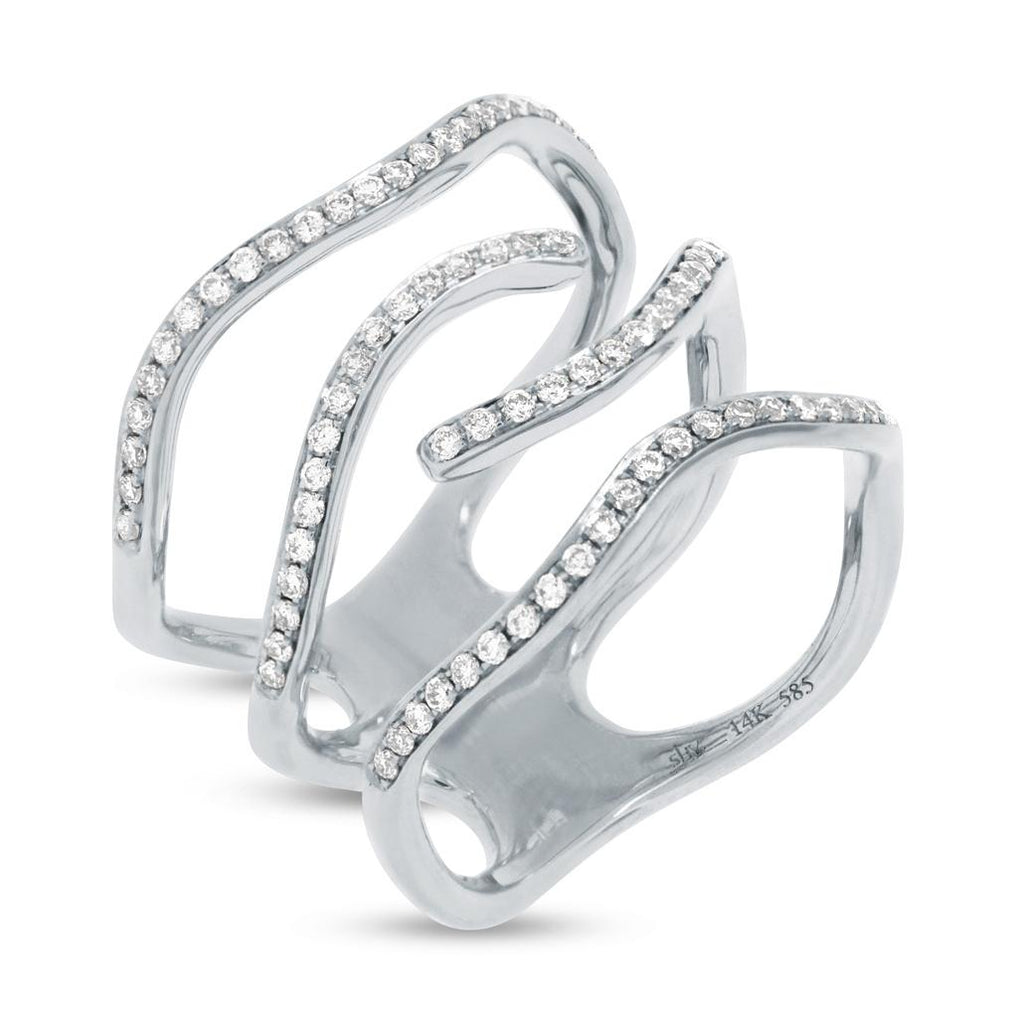 0.45 Ctw 14k White Gold Diamond Womens Ring Size 8
