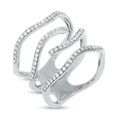 0.45 Ctw 14k White Gold Diamond Womens Ring Size 8