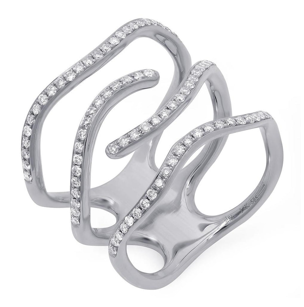 0.45 Ctw 14k White Gold Diamond Womens Ring