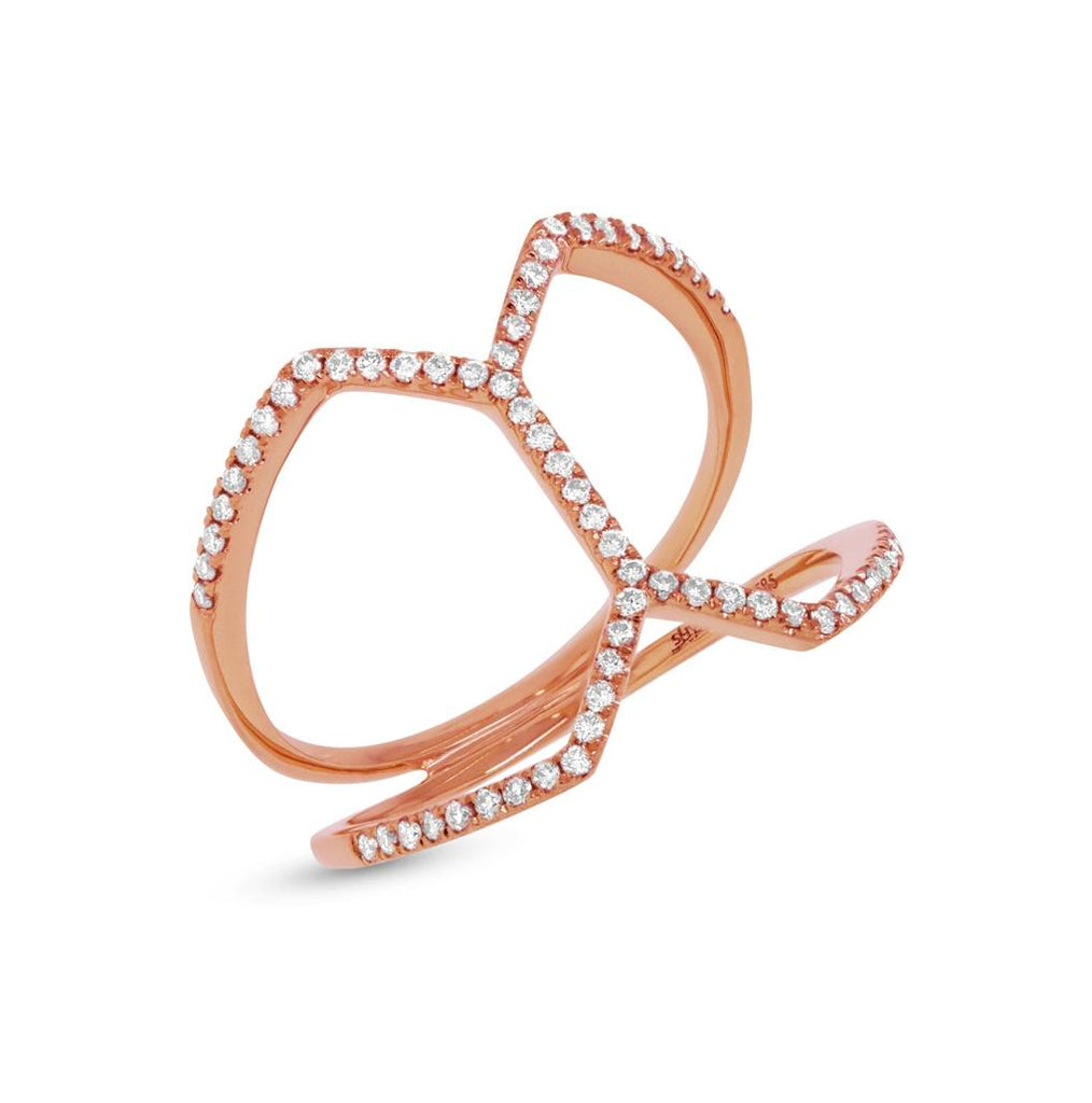 0.29 Ctw 14k Rose Gold Diamond Womens Ring