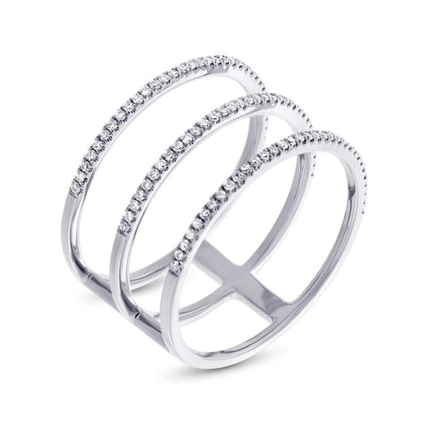 0.28 Ctw 14k White Gold Diamond Womens Ring Size 7.5
