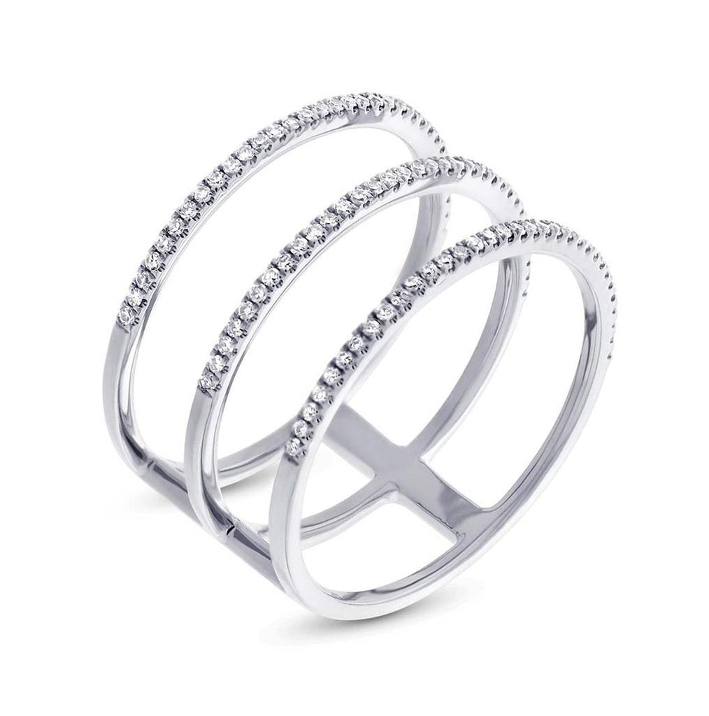 0.28 Ctw 14k White Gold Diamond Womens Ring Size 8.5