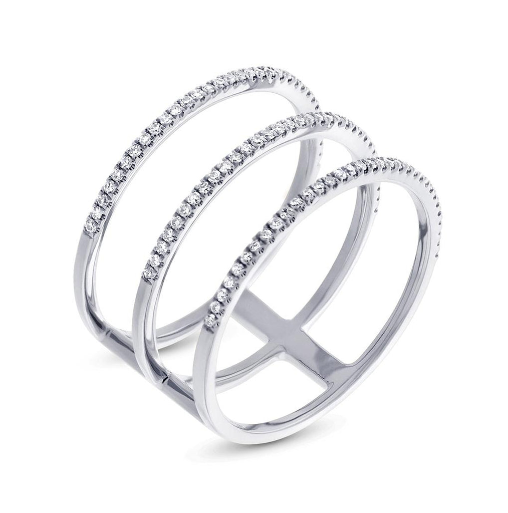 0.28 Ctw 14k White Gold Diamond Womens Ring