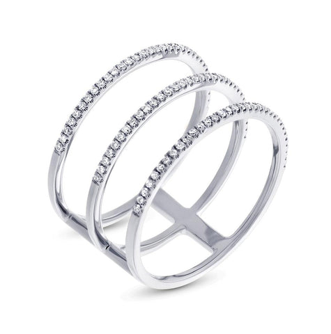 0.28 Ctw 14k White Gold Diamond Womens Ring