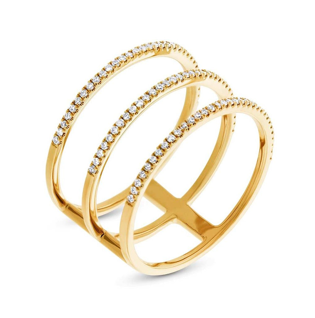 0.28 Ctw 14k Yellow Gold Diamond Womens Ring Size 5