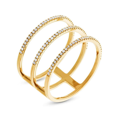 0.28 Ctw 14k Yellow Gold Diamond Womens Ring Size 5