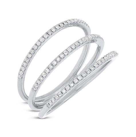 0.20 Ctw 14k White Gold Diamond Womens Ring Size 6