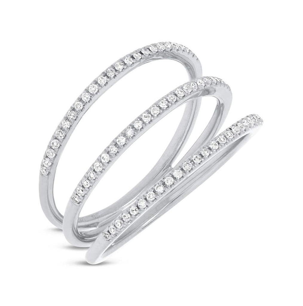 0.20 Ctw 14k White Gold Diamond Womens Ring Size 7.5