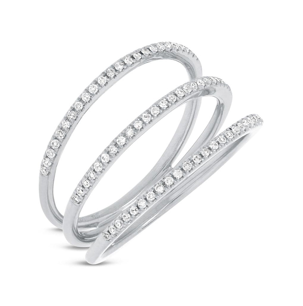 0.20 Ctw 14k White Gold Diamond Womens Ring