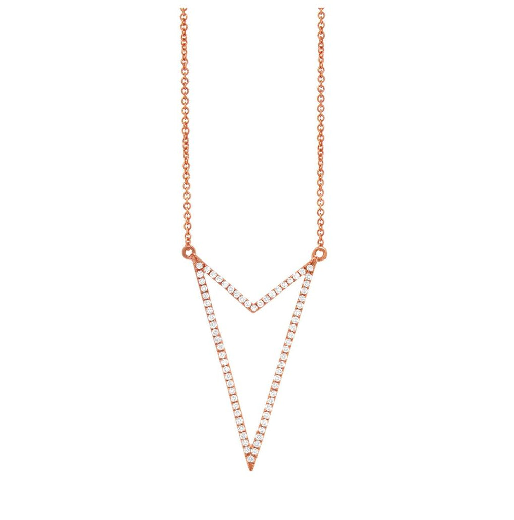 0.22 Ctw 14k Rose Gold Diamond Necklace